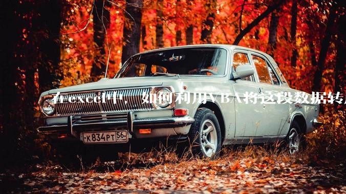 在excel中，如何利用VBA将这段数据转成json格式？